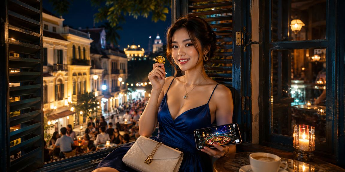 Người hâm mộ bóng đá tại Hà Nội theo dõi kèo cược trực tuyến trên điện thoại bên ly cà phê buổi tối