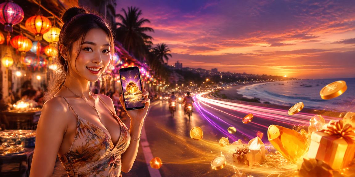 Người dùng tại chợ đêm Mũi Né trải nghiệm cá cược trực tuyến qua điện thoại di động